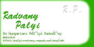 radvany palyi business card